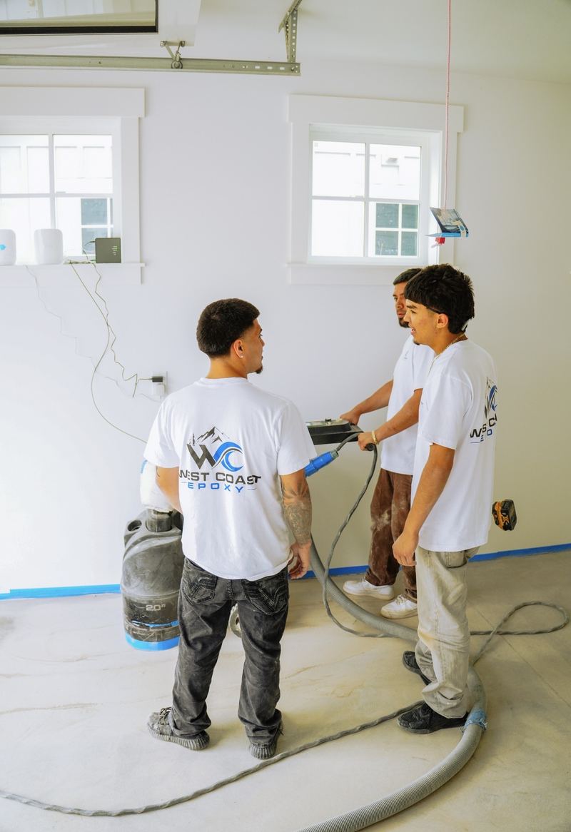 West Coast Epoxy crew installing a floor