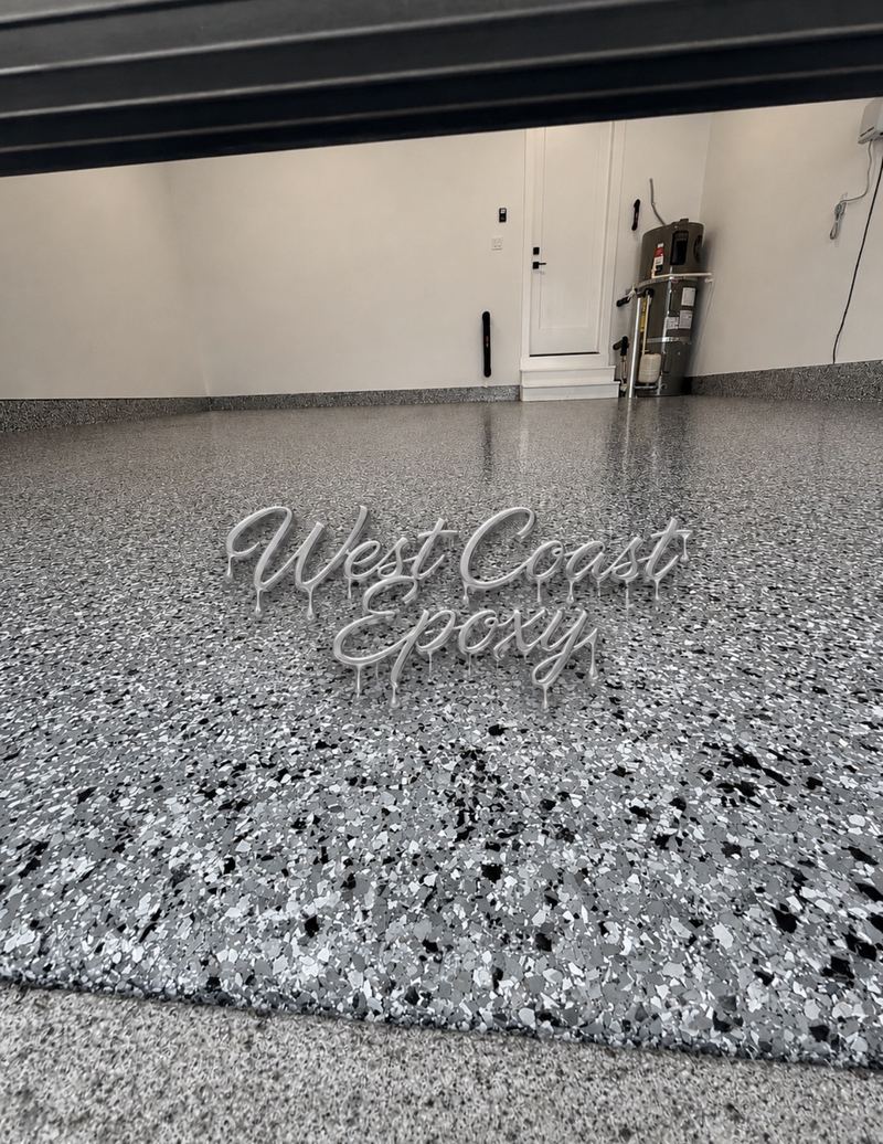 West Coast Epoxy flake garage floor